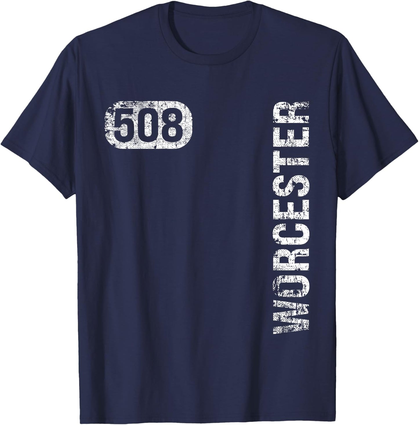 Worcester Massachusetts 508 Area Code Vintage Retro T-Shirt - T-Shirt | Navy
