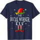 The Social Worker Elf Squad Funny Groupe Matching Christmas T-Shirt - T-Shirt | Navy
