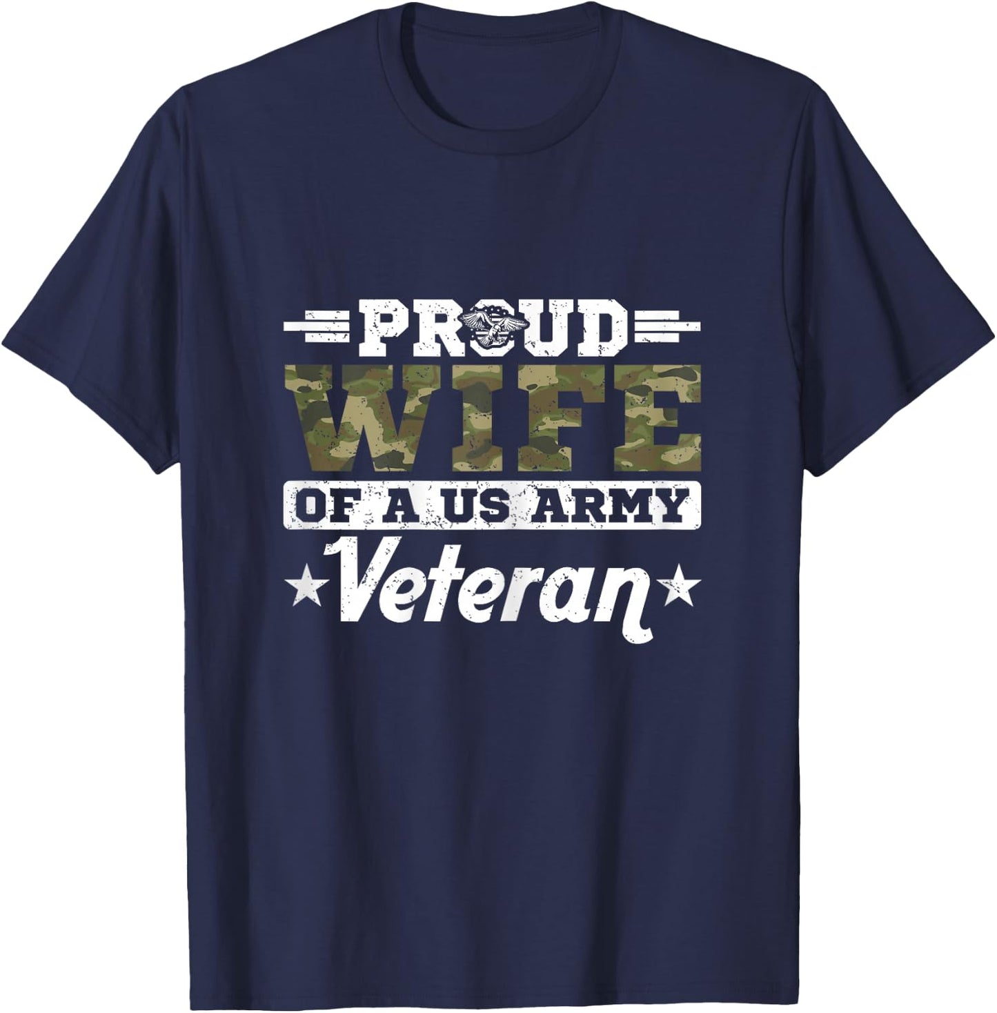 Proud Wife Of A US Army Veteran Married A Hero T-Shirt - T-Shirt | Navy