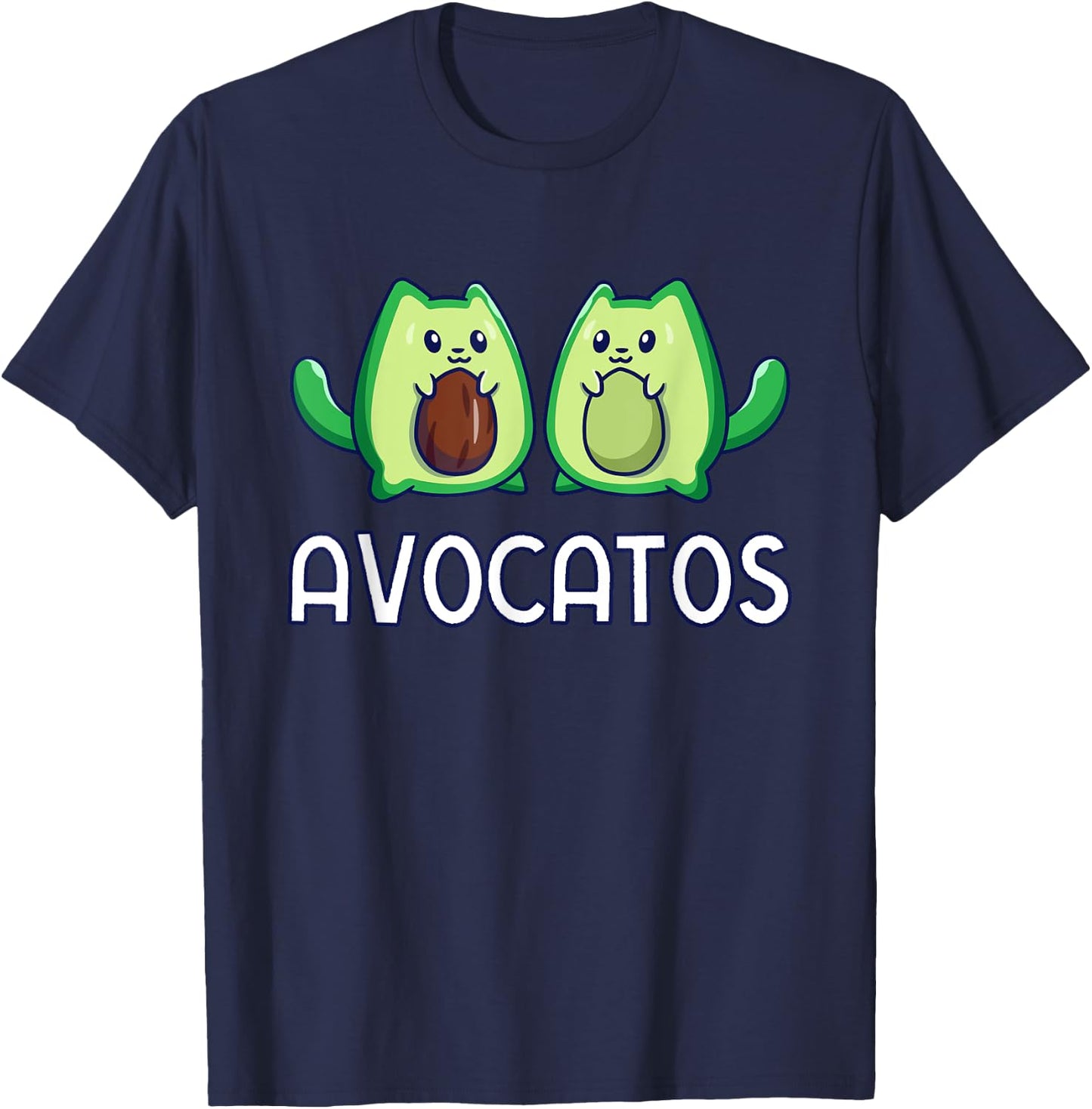 Avogato Avocado Cat Vegan Cat T-Shirt - T-Shirt | Navy