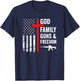 God Family Guns & Freedom - Pro Gun Christian USA Flag Women Men T-Shirt - T-Shirt | Navy