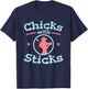 Chicks With Sticks Golf Women Club T-Shirt - T-Shirt | Navy