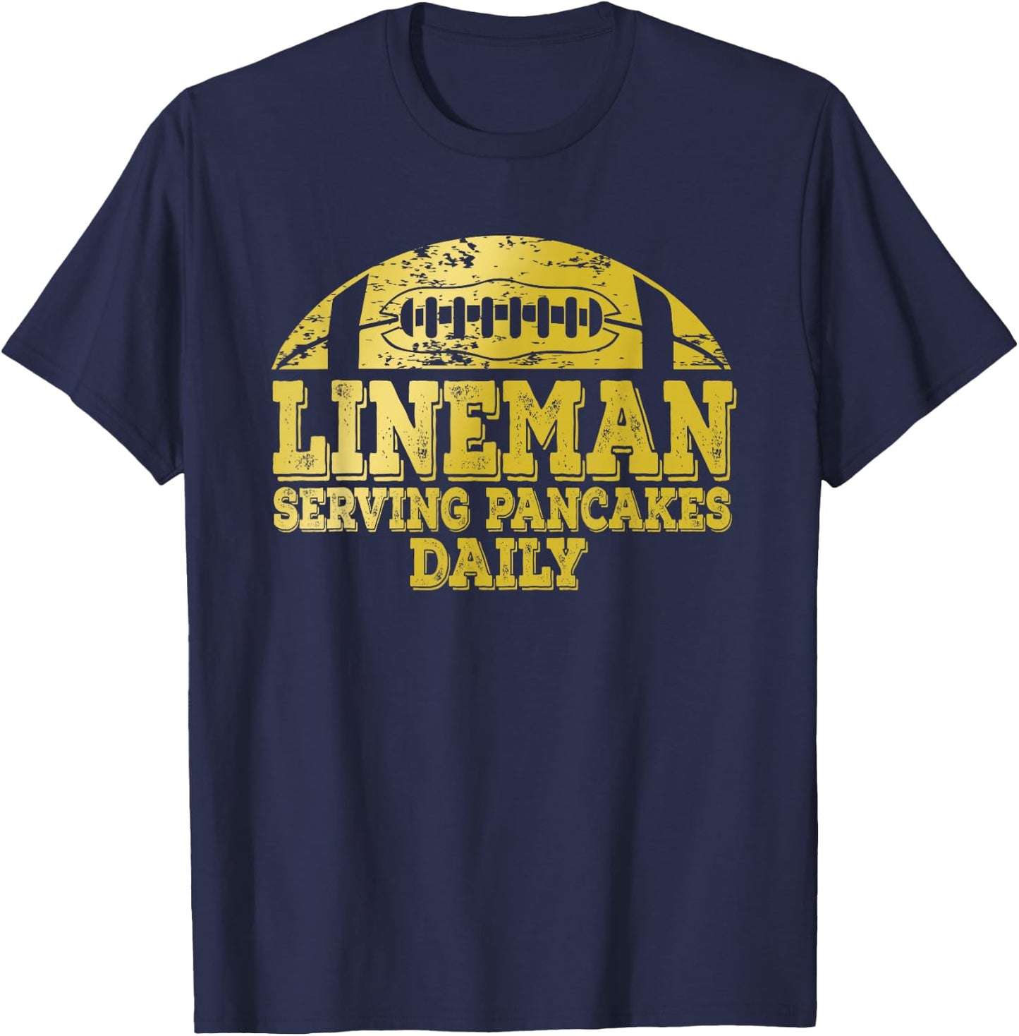 Black and Golds for Football Lineman and Football Pancake T-Shirt - T-Shirt | Navy