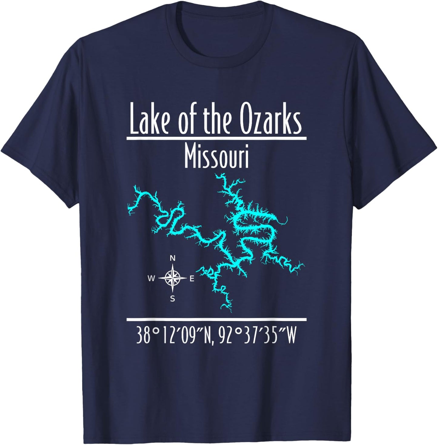 Modern Lake of the Ozarks, Missouri T-Shirt - T-Shirt | Navy