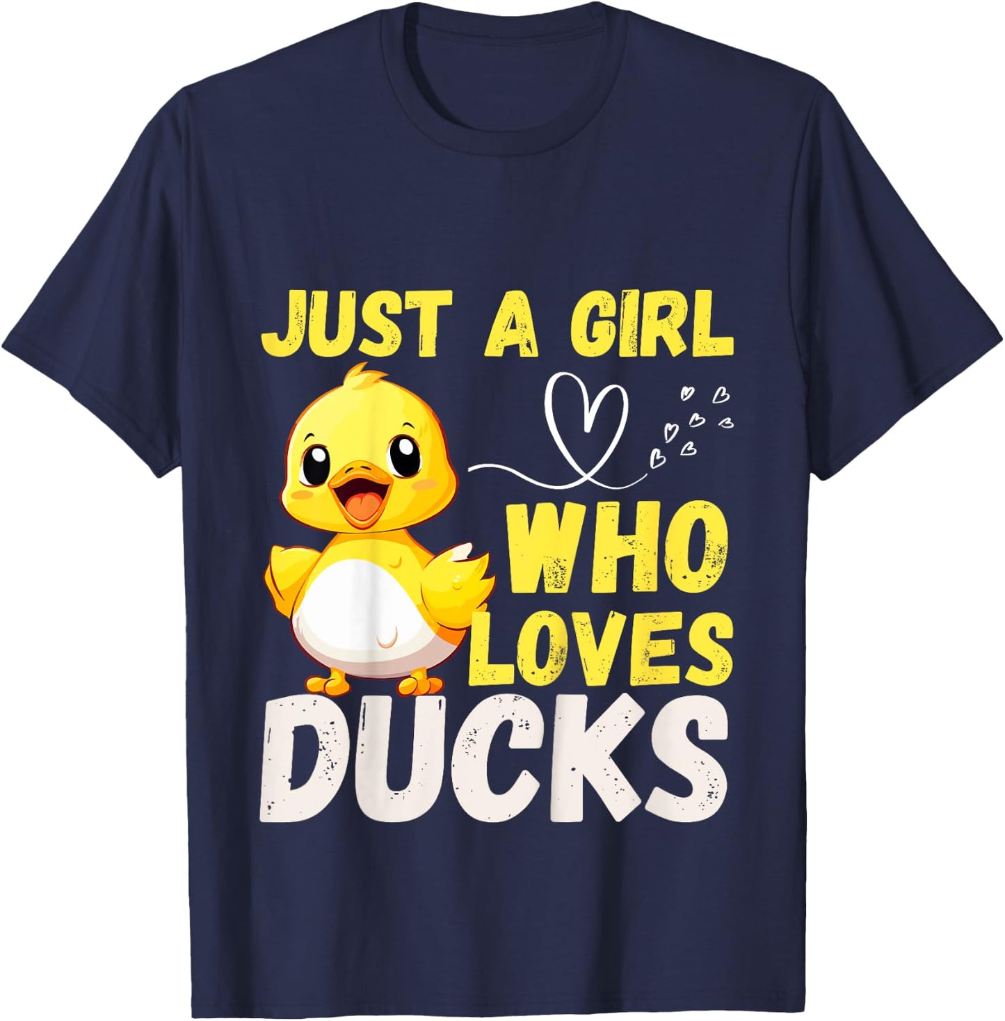 Just A Girl Who Loves Ducks Funny Cute Ducks Lover Girls T-Shirt - T-Shirt | Navy