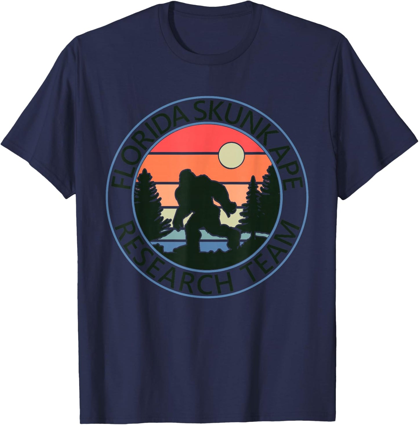 Florida Skunk Ape Research Team Fun Camping Hiking Outdoors T-Shirt - T-Shirt | Navy