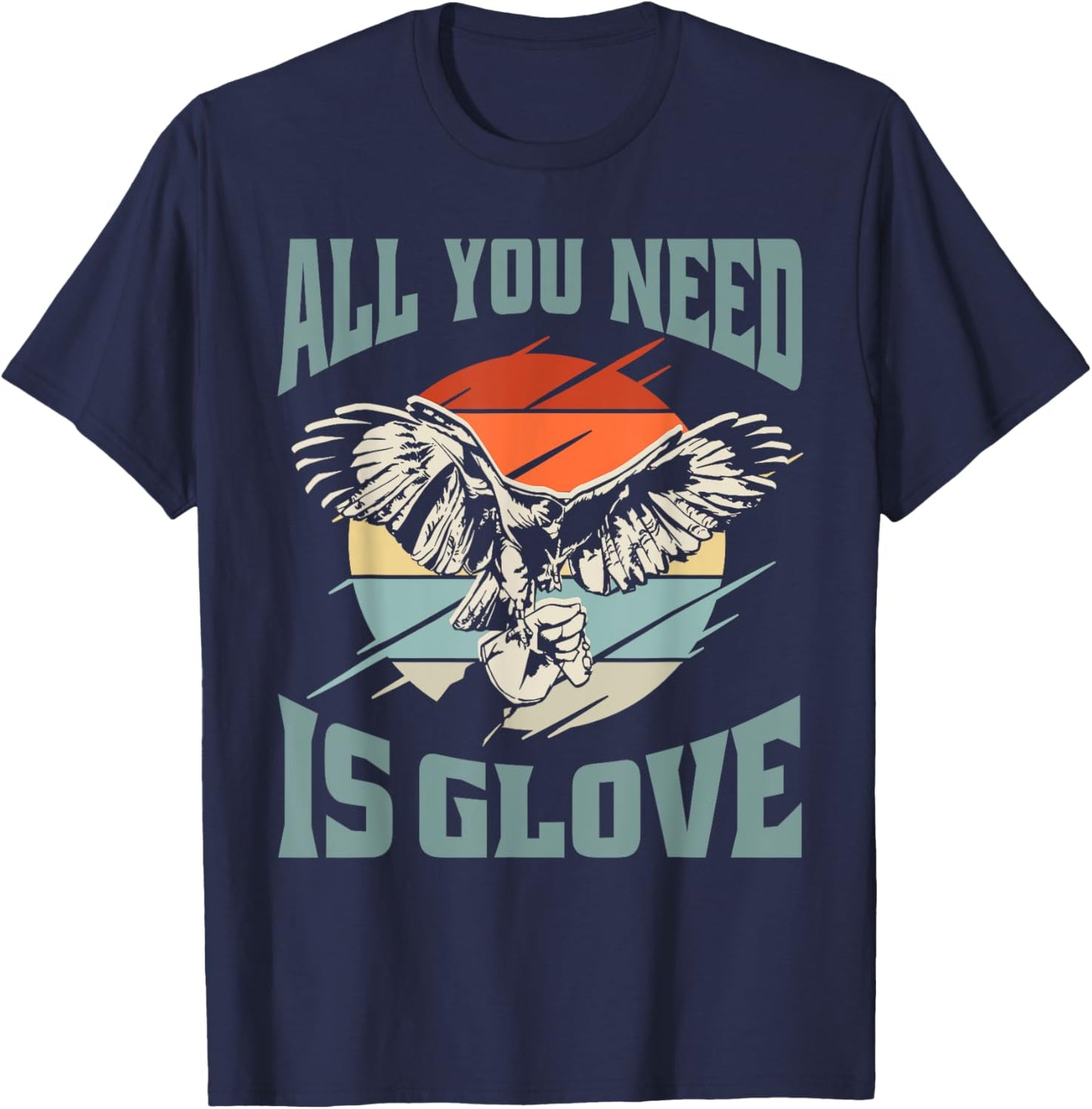 Falconry Hawk Glove Falcon T-Shirt - T-Shirt | Navy