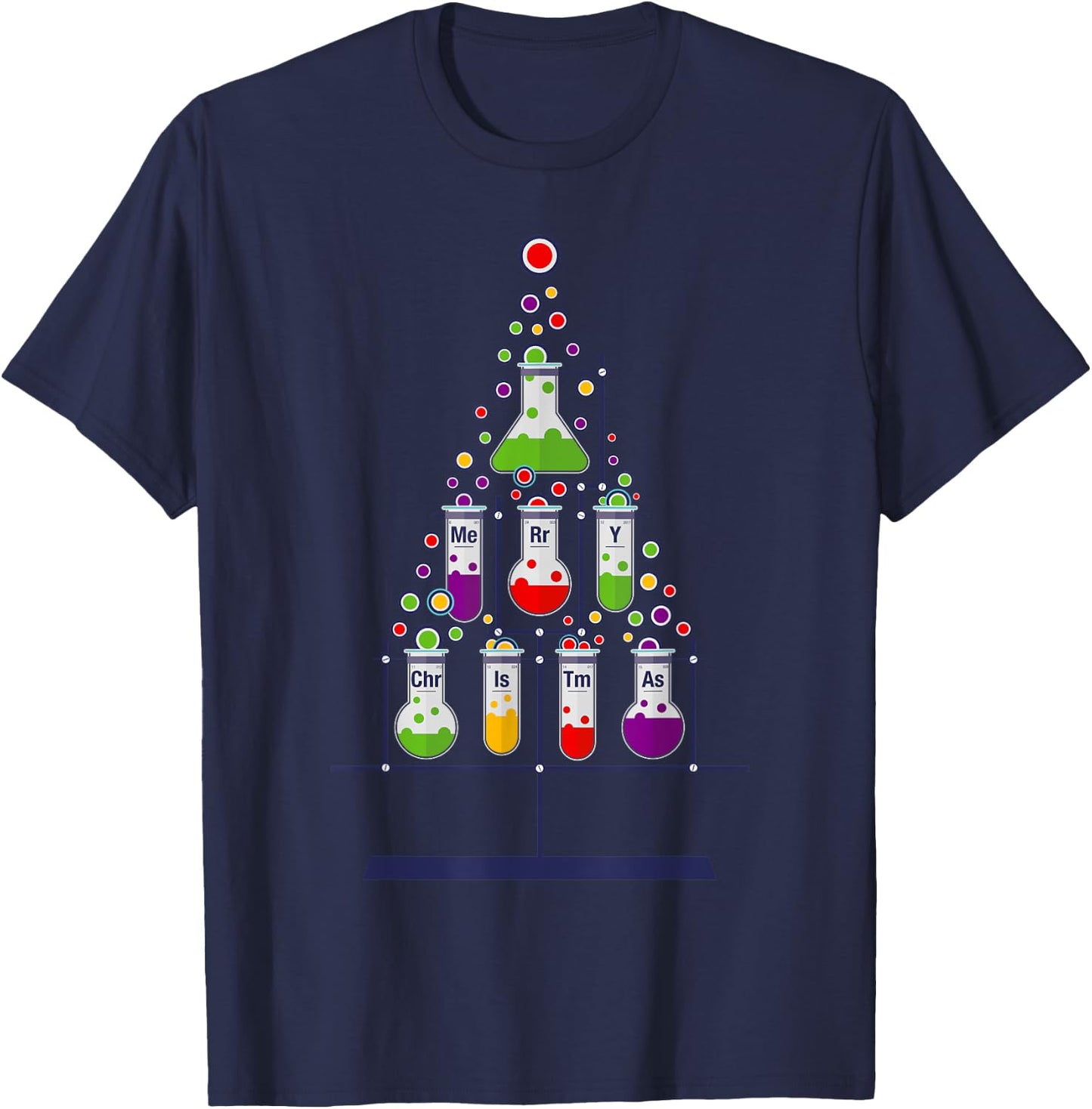 Funny Science Teacher Student Christmas Chemistry Xmas Humor T-Shirt - T-Shirt | Navy