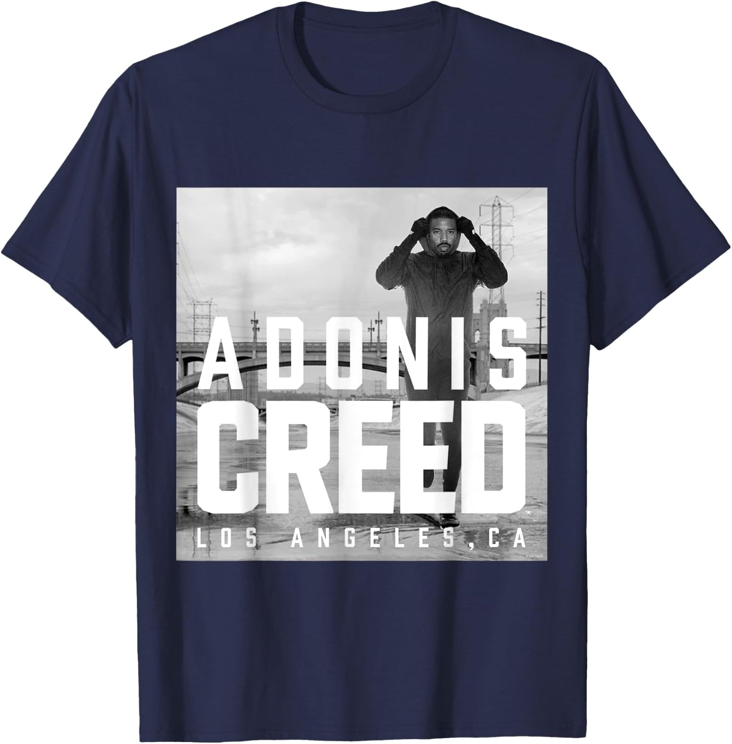 Adonis Creed LA black and white photography T-Shirt - T-Shirt | Navy