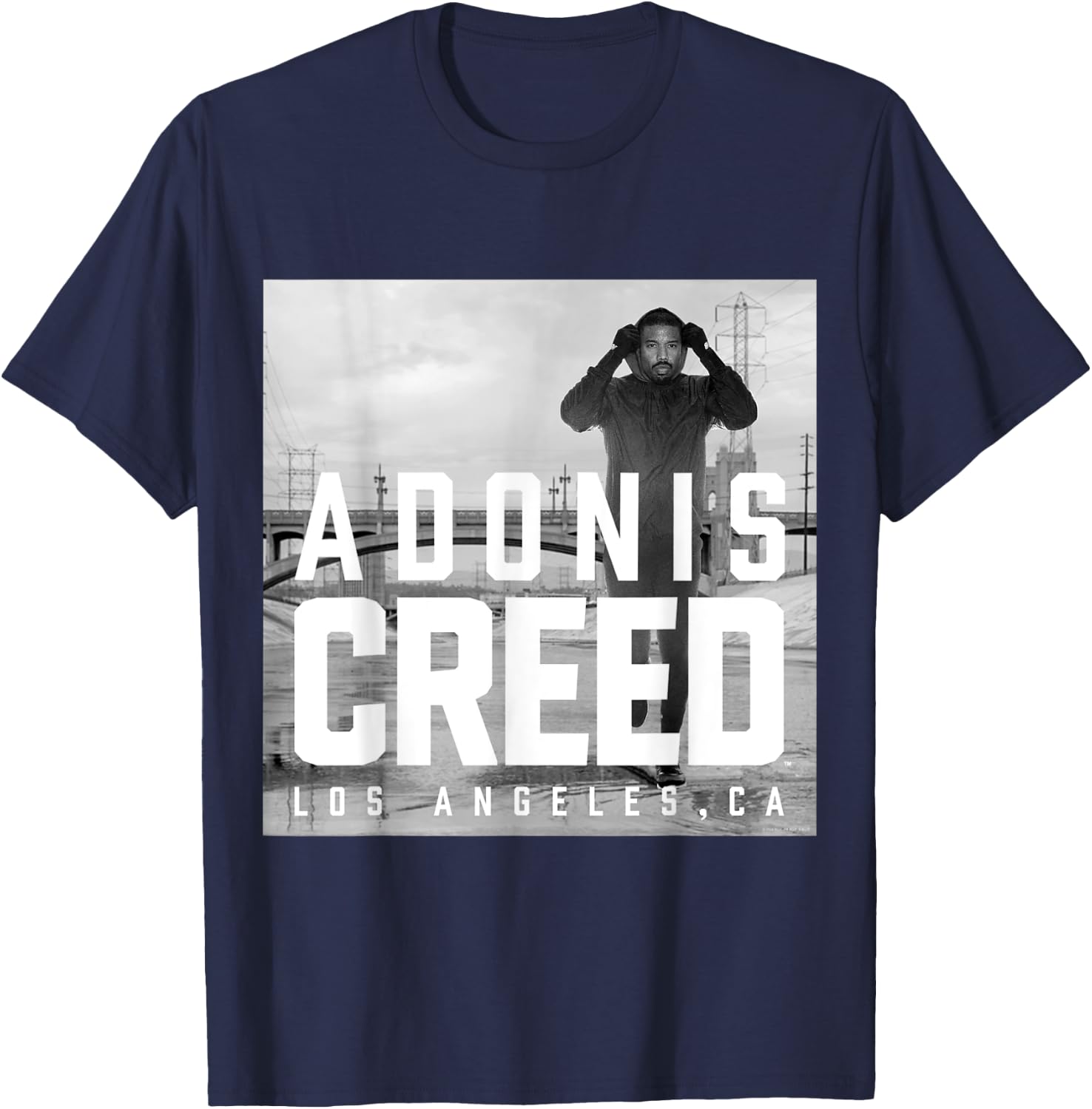 Adonis Creed LA black and white photography T-Shirt - T-Shirt | Navy