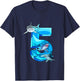 Kids Shark Boy 5 Years Birthday Child Children's Birthday T-Shirt - T-Shirt | Navy