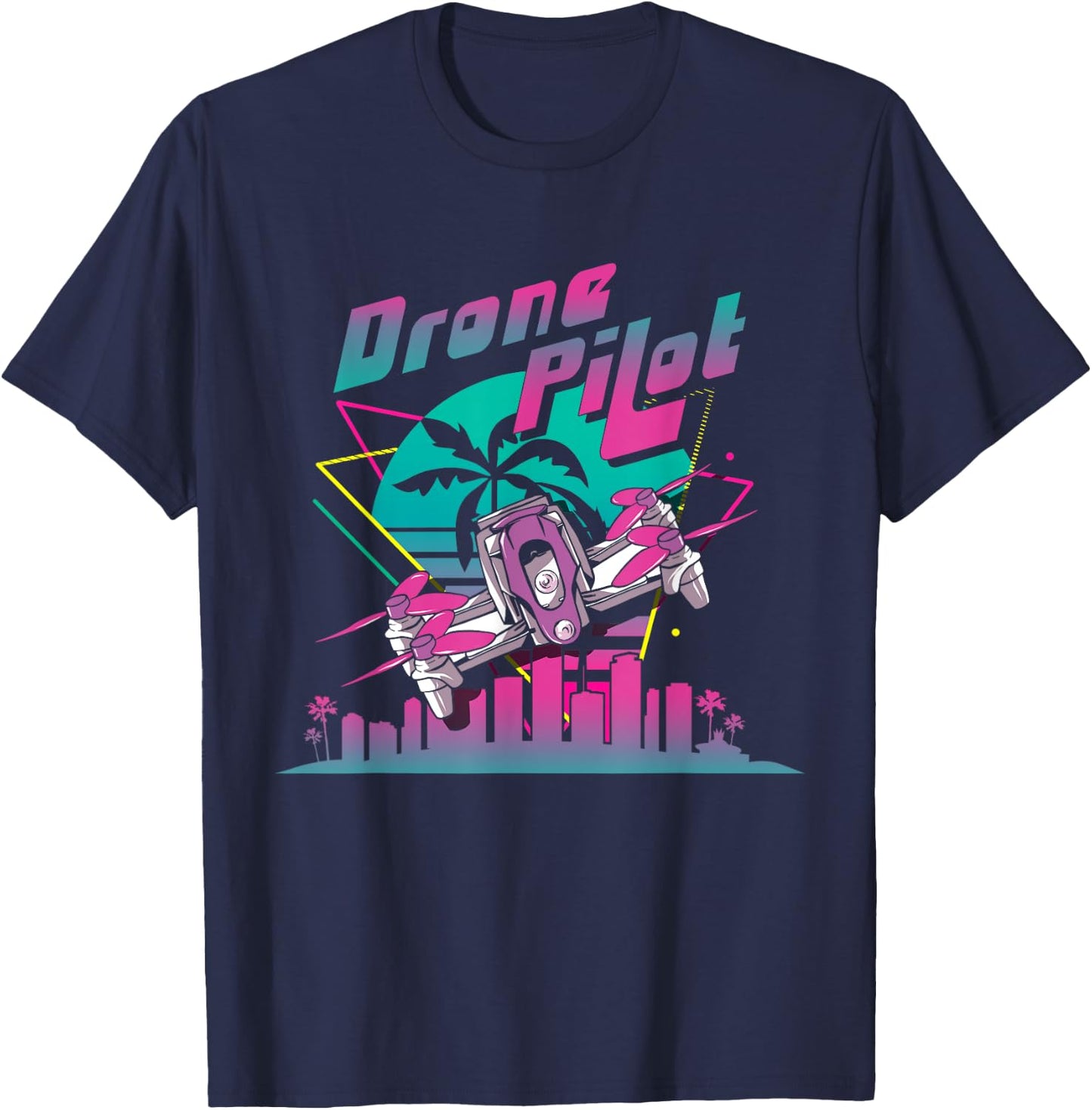 Retro Vintage Funny Drone Pilot T-Shirt - T-Shirt | Navy