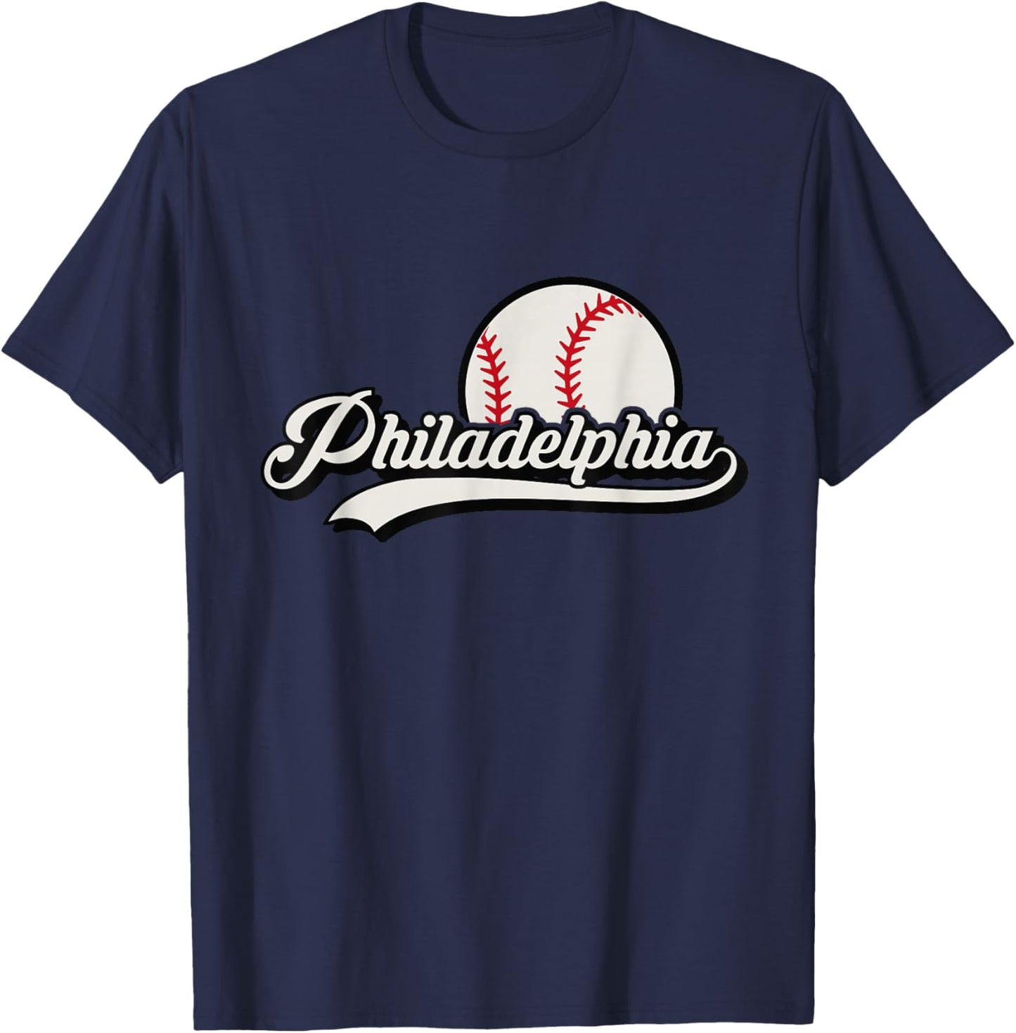 Philadelphia Baseball Philly Downtown Skyline T-Shirt - T-Shirt | Navy