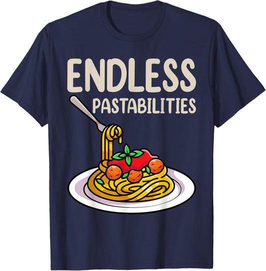 Endless Pastabilities Shirts, Foodie Pasta Lover T-Shirt - T-Shirt | Navy