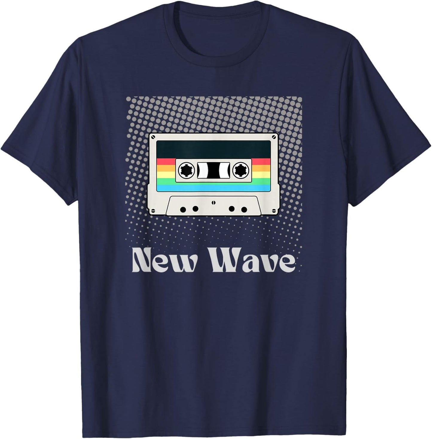 New Wave Music Retro Vintage Cassette Tape 80's Artistic T-Shirt - T-Shirt | Navy