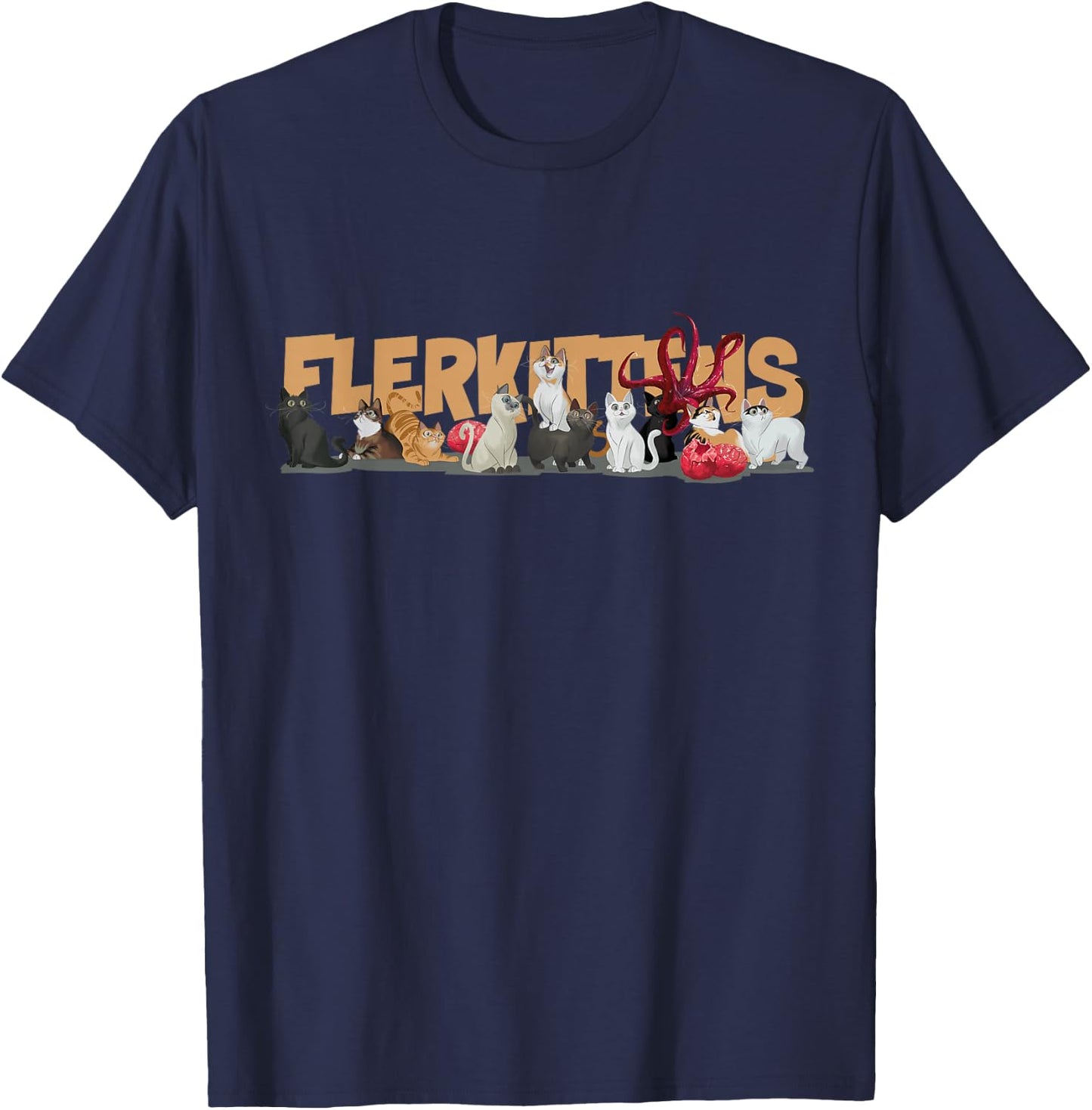 Marvel Studios The Marvels Flerken Goose’s Flerkittens Cute T-Shirt - T-Shirt | Navy