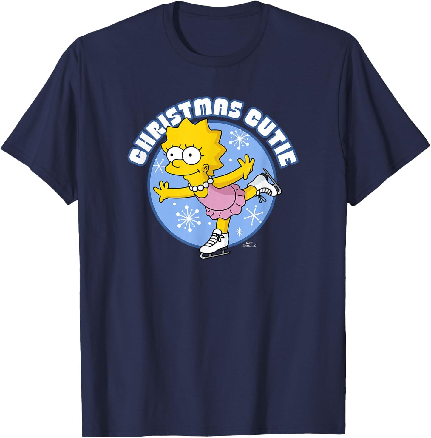 The Simpsons Christmas Lisa Christmas Cutie Ice Princess V2 T-Shirt - T-Shirt | Navy