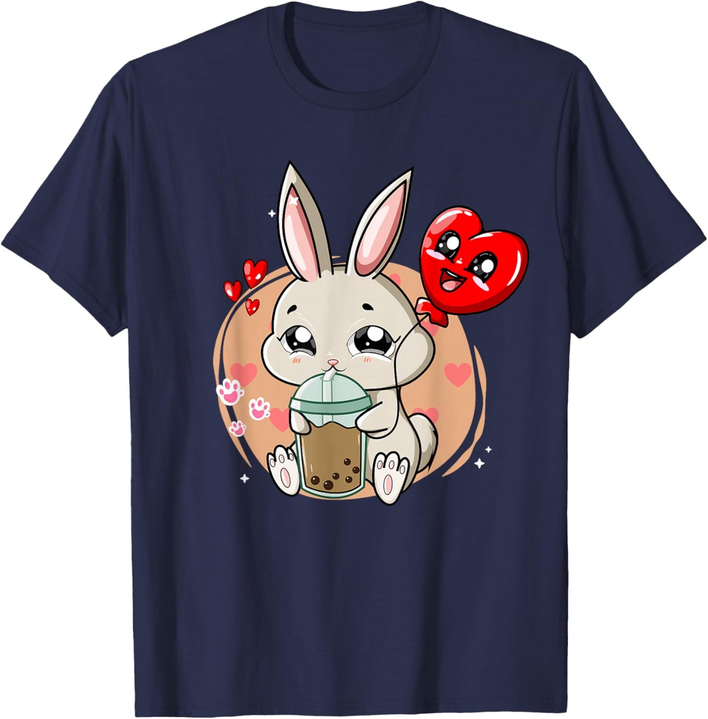 Anime Kawaii Bubble Tea Rabbit Boba Tea Usagi T-Shirt - T-Shirt | Navy