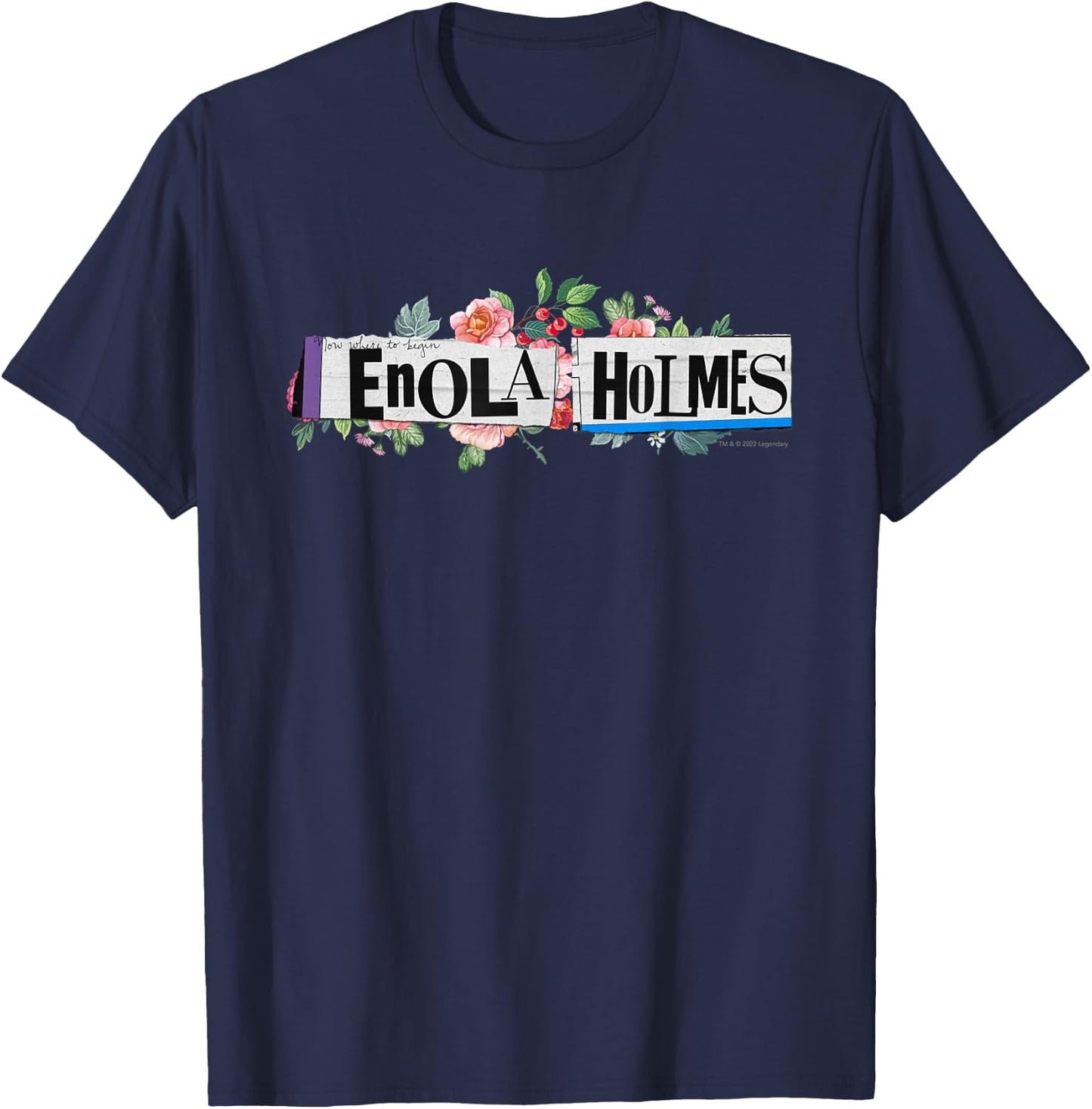 Enola Holmes - Floral Logo T-Shirt - T-Shirt | Navy