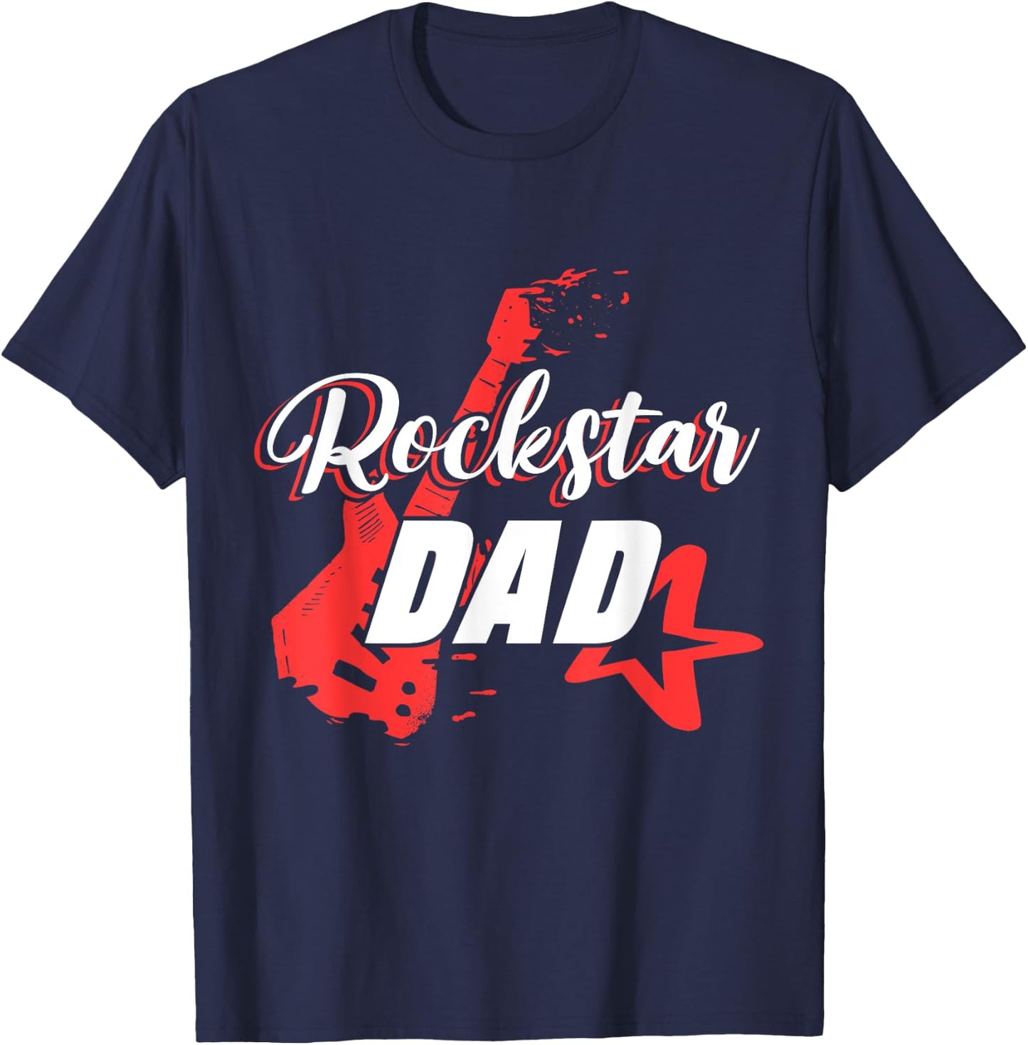 Men's Rockstar Birthday Rock Star Dad Party Music T-Shirt - T-Shirt | Navy