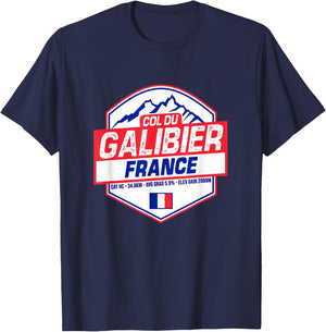 Col du Galibier Cycling In France Road Cyclist T-Shirt - T-Shirt | Navy