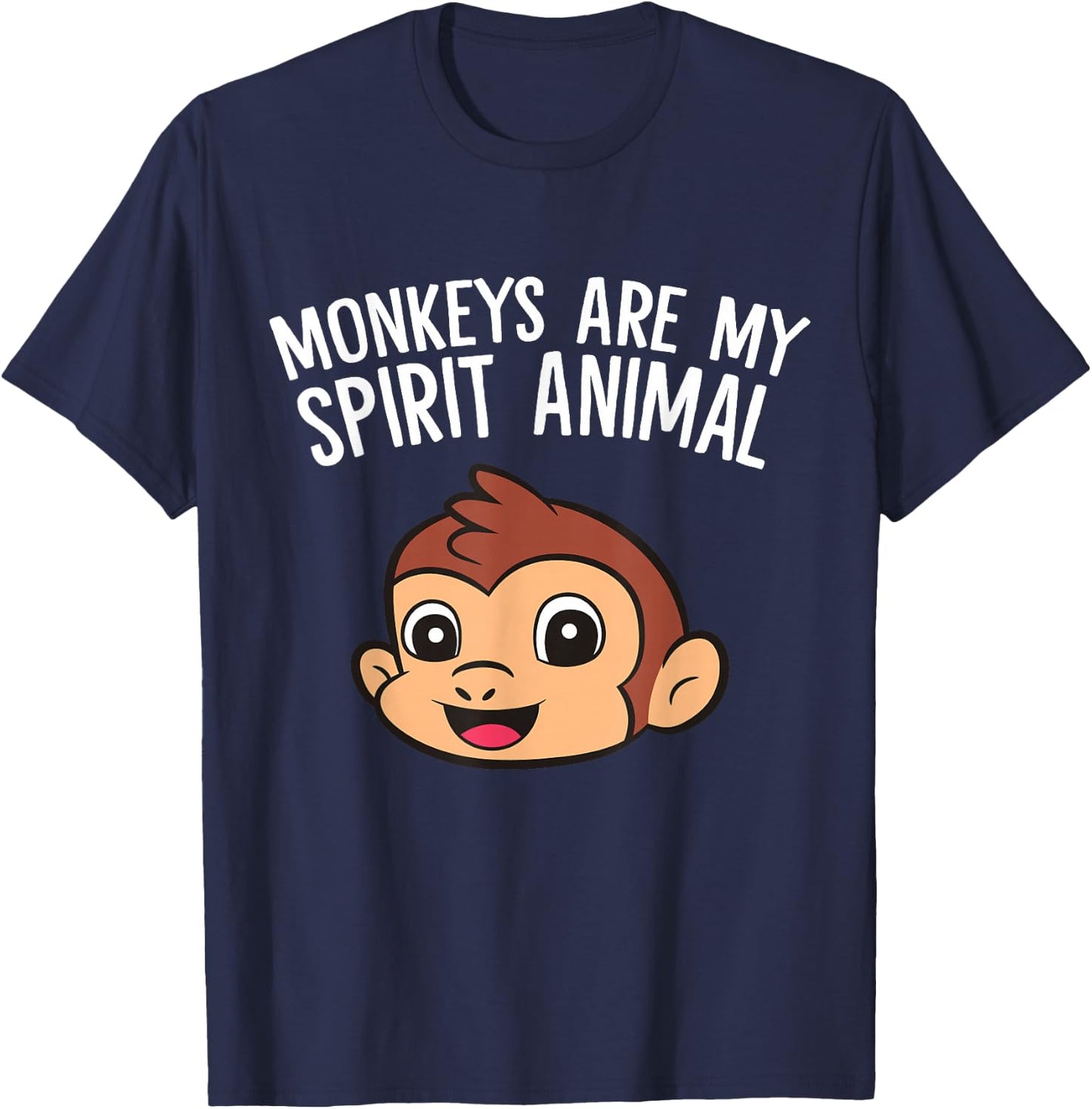 Funny Monkey Lover Monkeys Are My Spirit Animal T-Shirt - T-Shirt | Navy