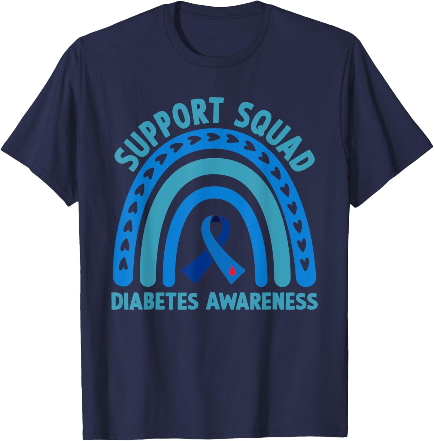 Diabetes Blue Support Squad Diabetes Awareness T-Shirt - T-Shirt | Navy