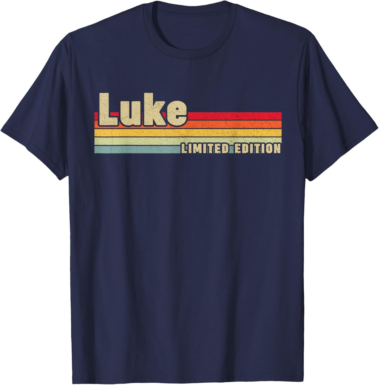 First Names Apparel Kids Luke Name Personalized Birthday Funny Black Letter Print Short Sleeve T-Shirt - T-Shirt | Navy
