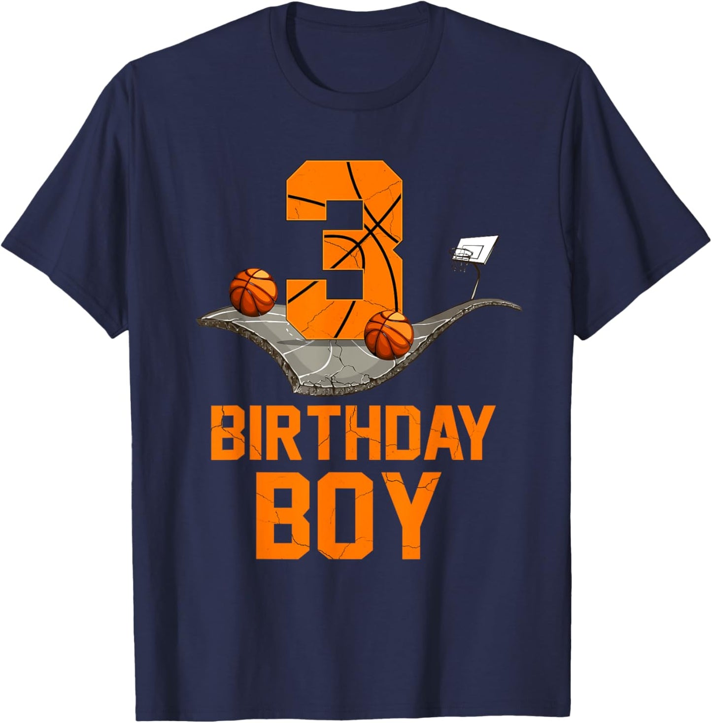 3rd Birthday Basketball Jersey 3 Year Old Boy Born 2020 T-Shirt - T-Shirt | Navy