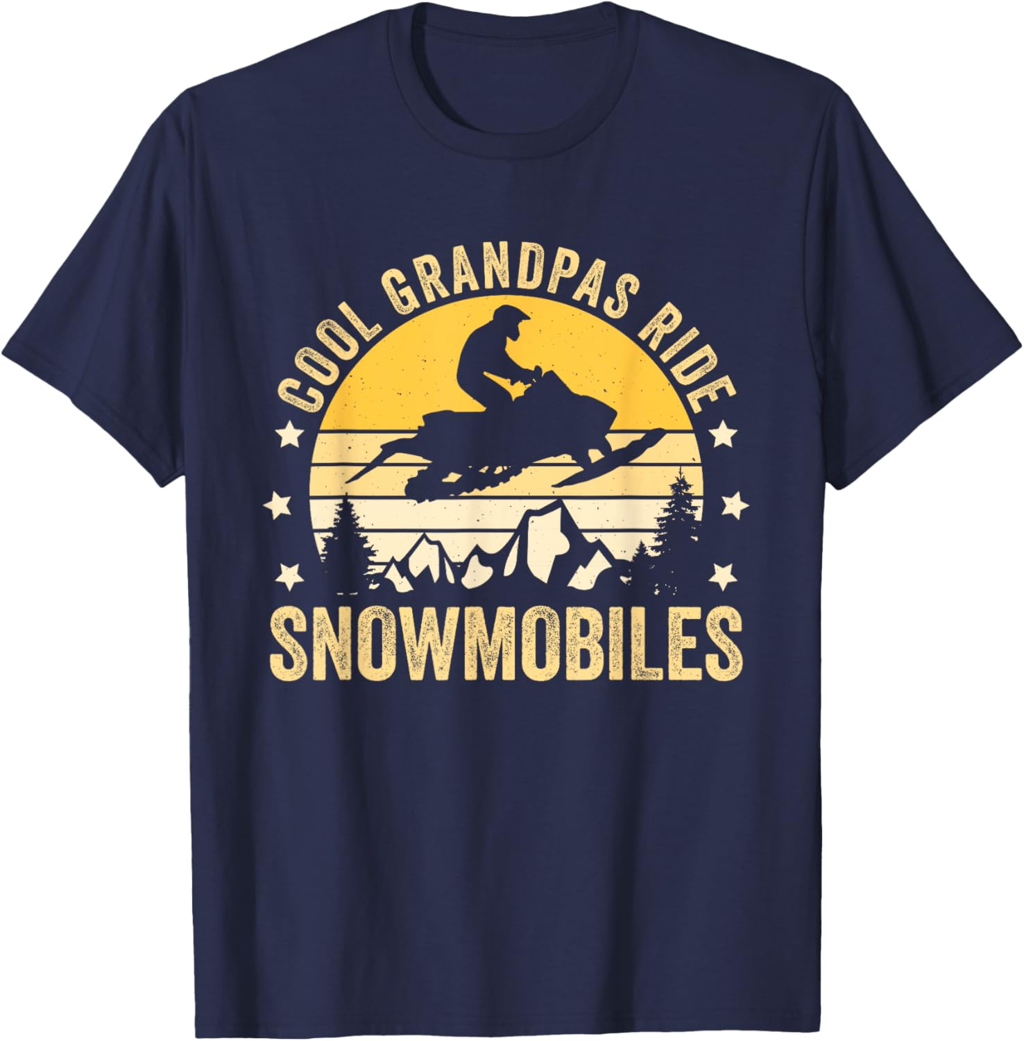 Cool Grandpas Ride Snowmobiles T-Shirt - T-Shirt | Navy