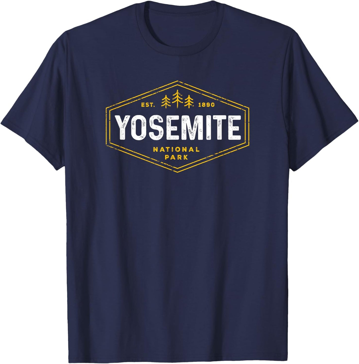 Retro Yosemite California Established 1890 National Park T-Shirt - T-Shirt | Navy
