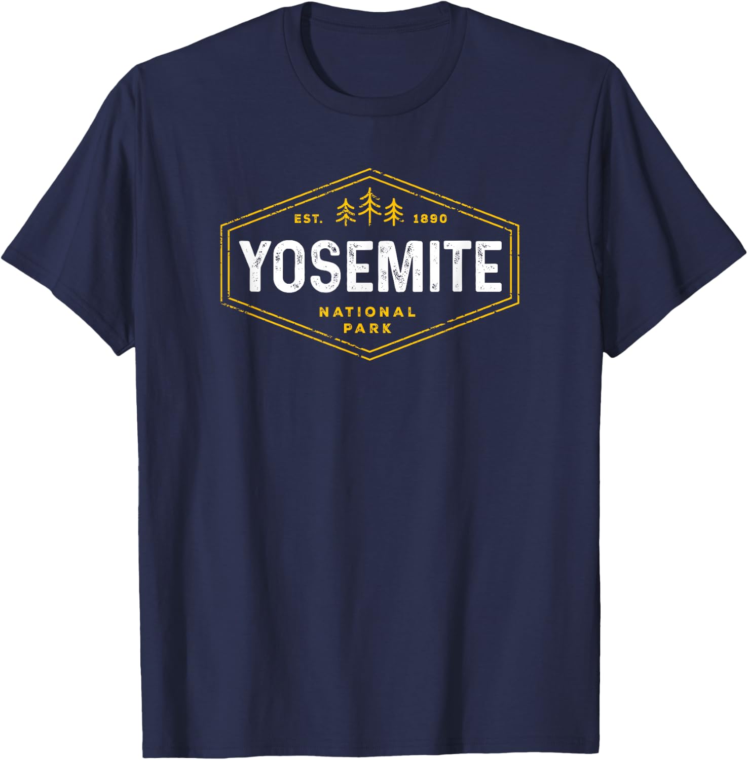 Retro Yosemite California Established 1890 National Park T-Shirt - T-Shirt | Navy
