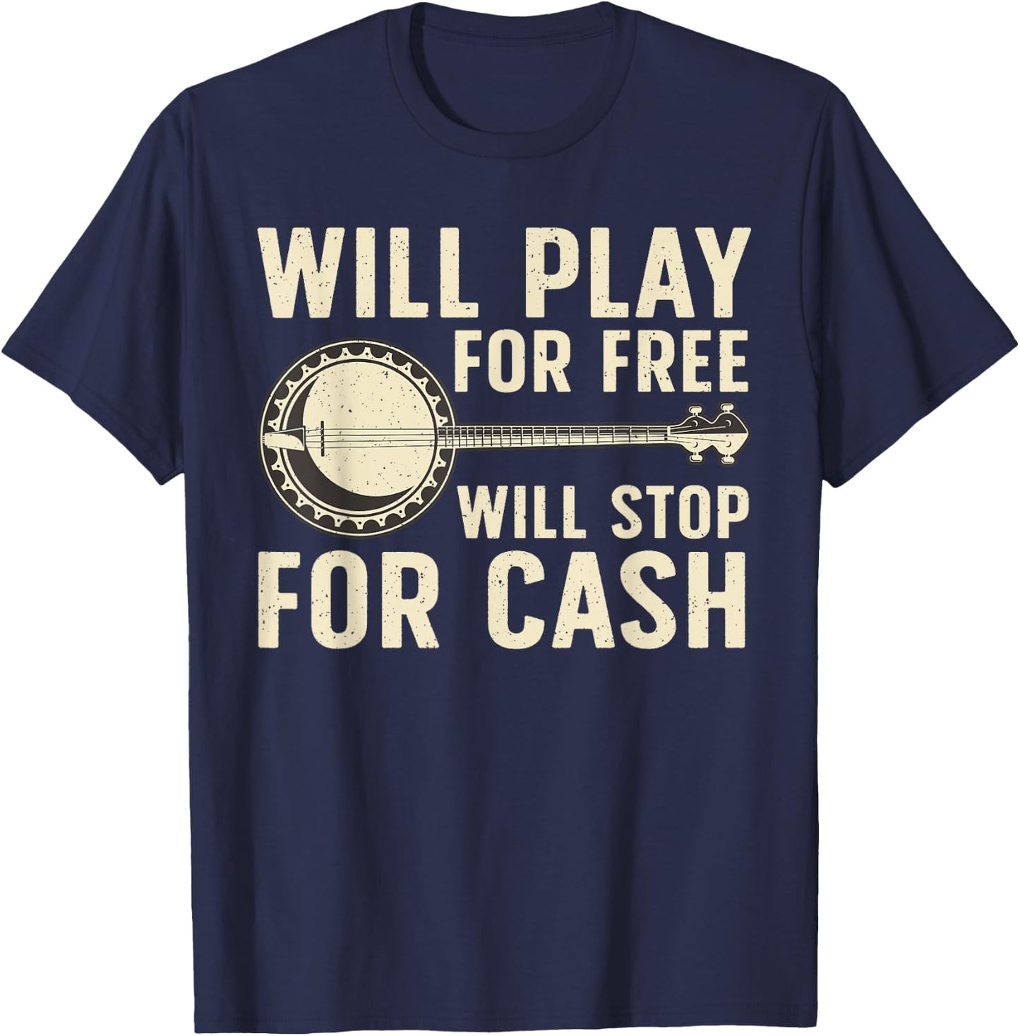 Funny Banjo Art Women Banjo Musical Instrument Lover T-Shirt - T-Shirt | Navy