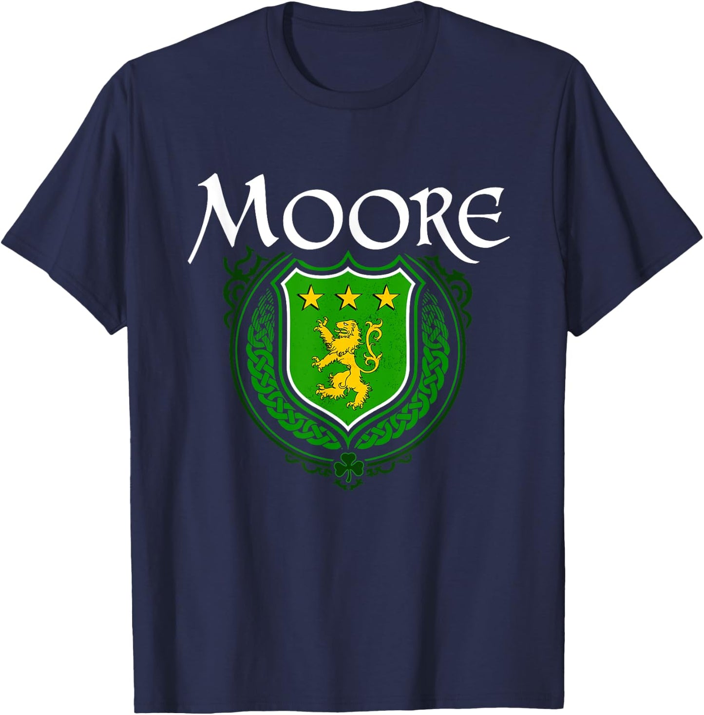 Moore Surname Irish Clan Tartan Badge Ireland T-Shirt - T-Shirt | Navy