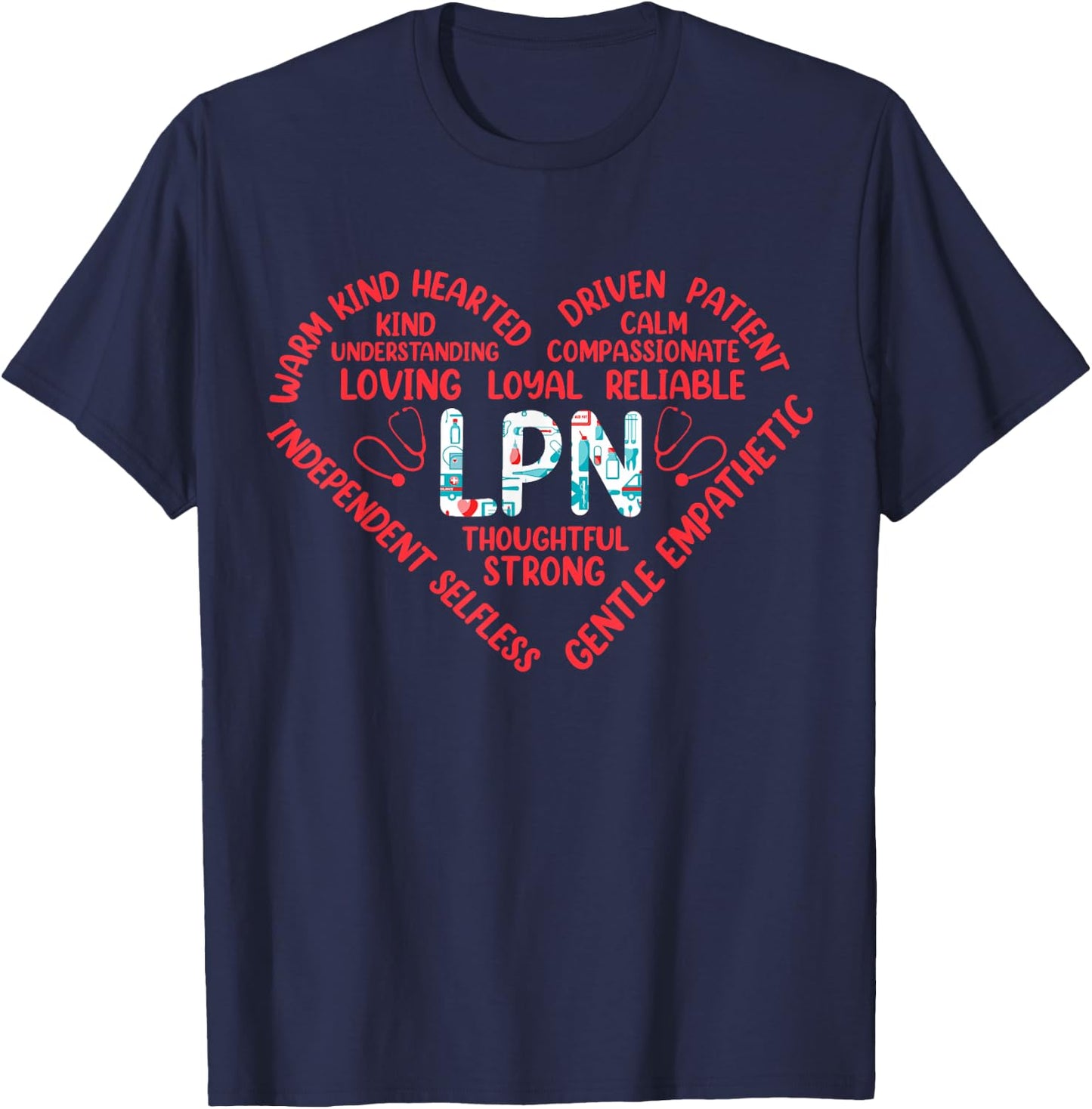 LPN Thoughtful Strong Warm Child Hearted T-Shirt - T-Shirt | Navy