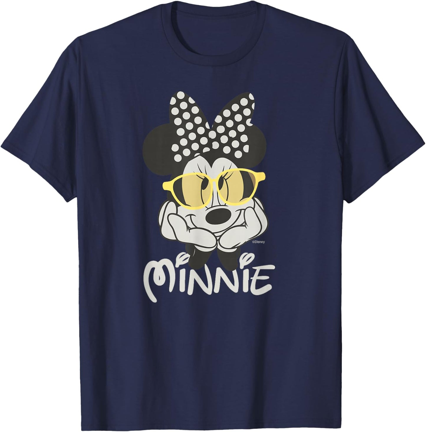 Disney Minnie Mouse in Black & White Polka Dot Day Vintage T-Shirt - T-Shirt | Navy