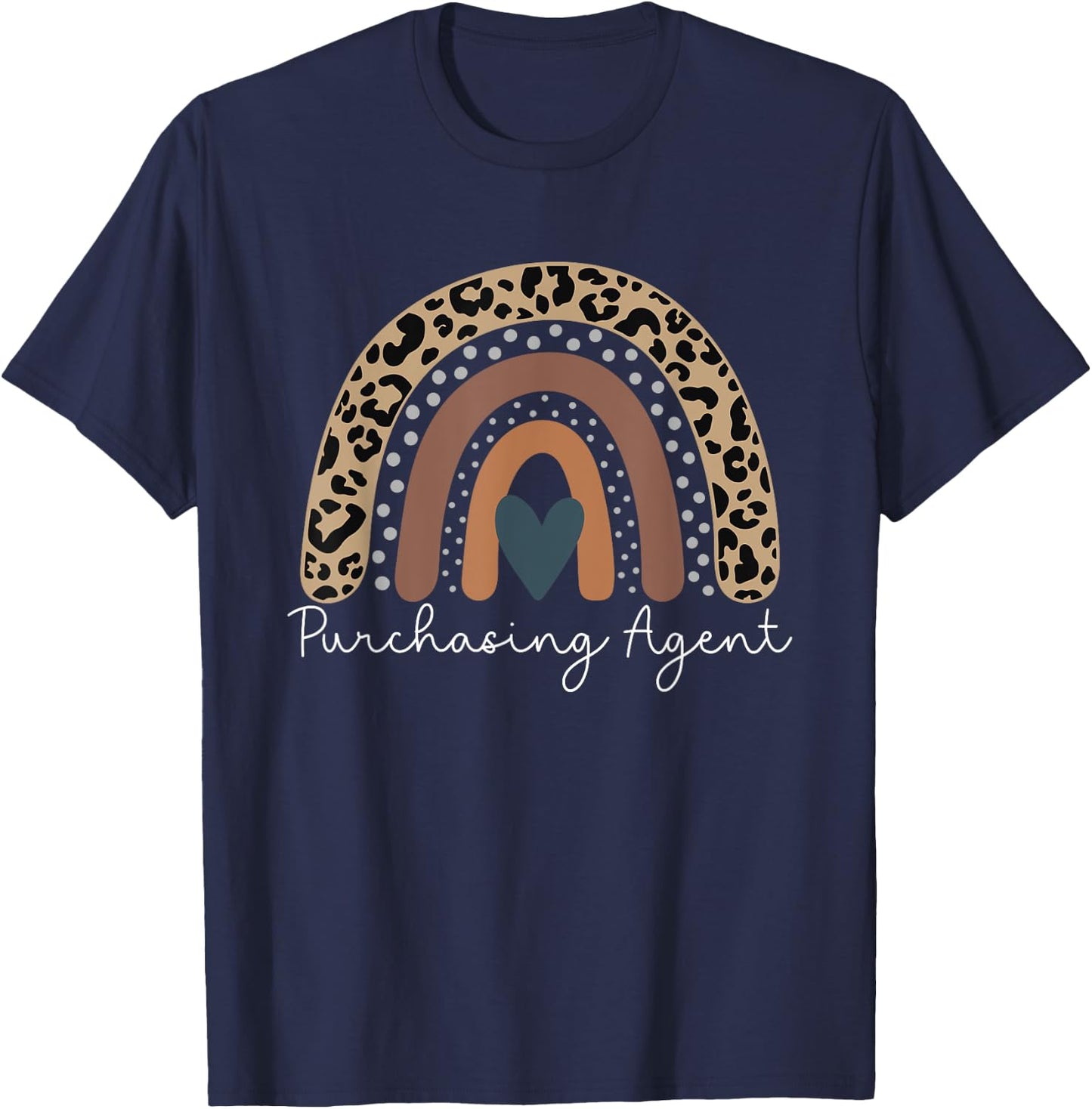 Cute Design Leopard Boho Rainbow for Purchasing Agent Squad T-Shirt - T-Shirt | Navy