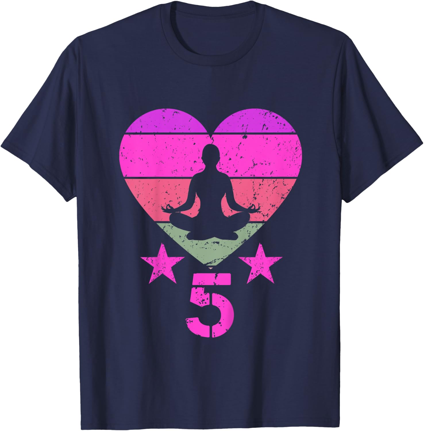 Kids Yoga Birthday 5 Year Old Boy Girl Yoga 5th Birthday T-Shirt - T-Shirt | Navy