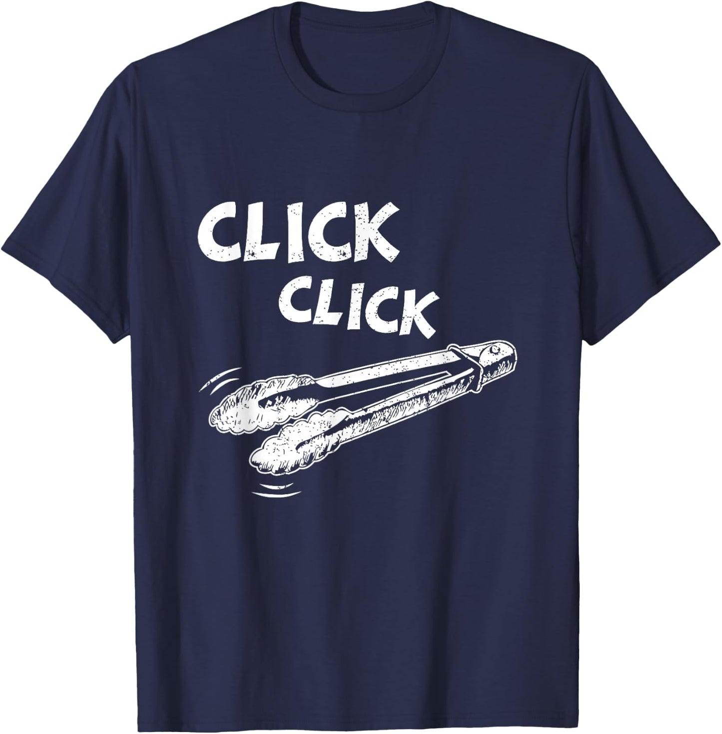 Click a Click Tongs Bbq Barbecue Barbecuing Hanging T-Shirt - T-Shirt | Navy