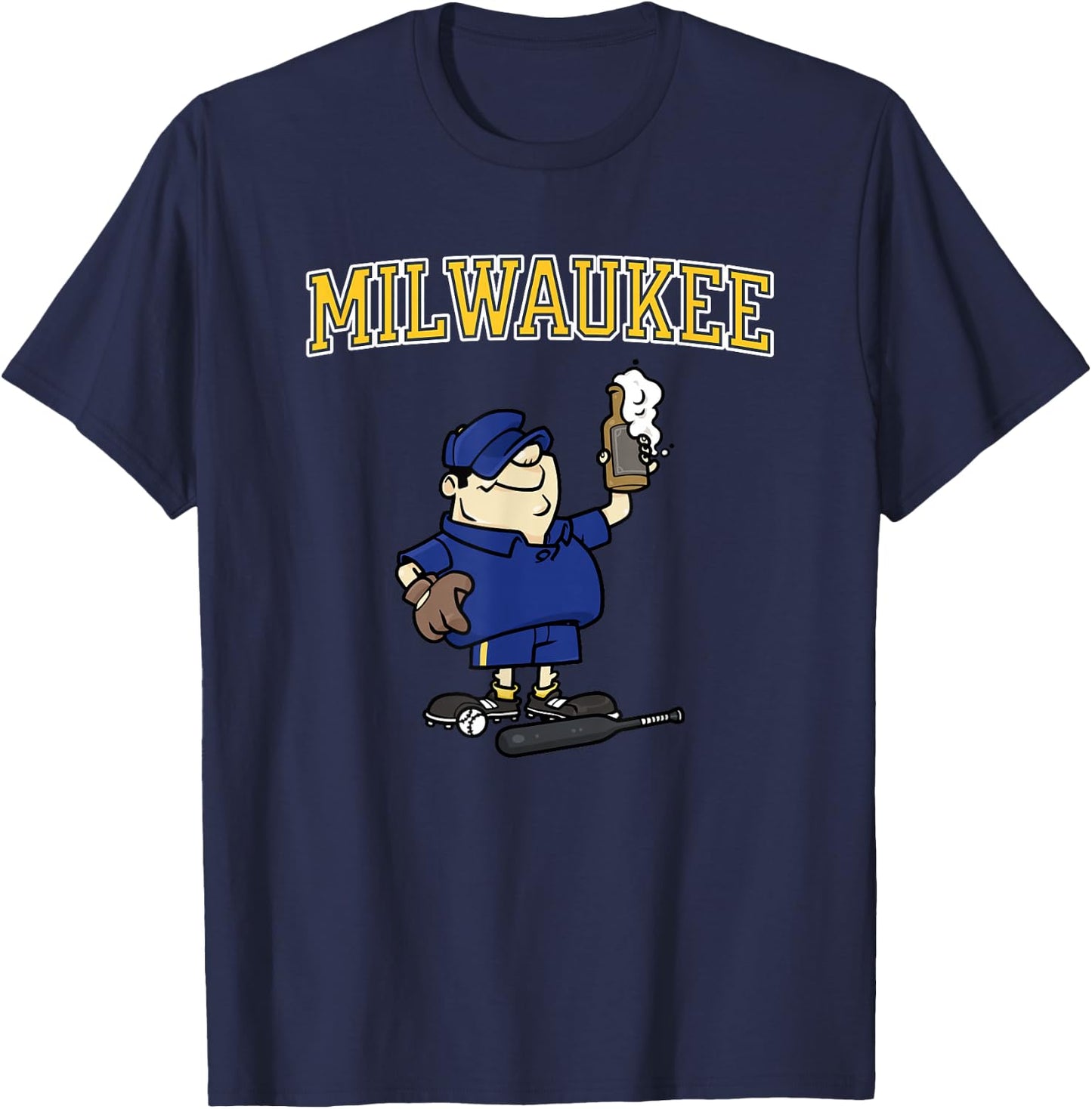 Milwaukee Baseball and Beer T-Shirt - T-Shirt | Navy