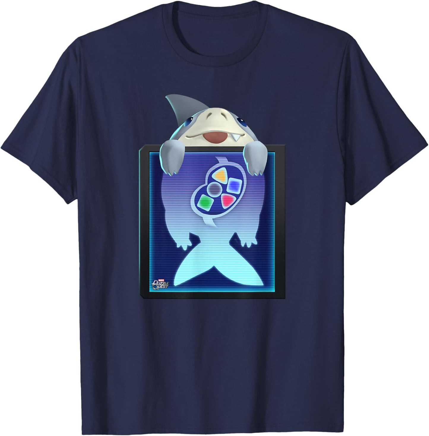 Marvel Puzzle Quest Jeffrey Land Shark Jeff! Don’t Eat That! T-Shirt - T-Shirt | Navy