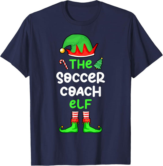 I'm The Soccer Coach Elf Christmas Matching Pajama T-Shirt - T-Shirt | Navy