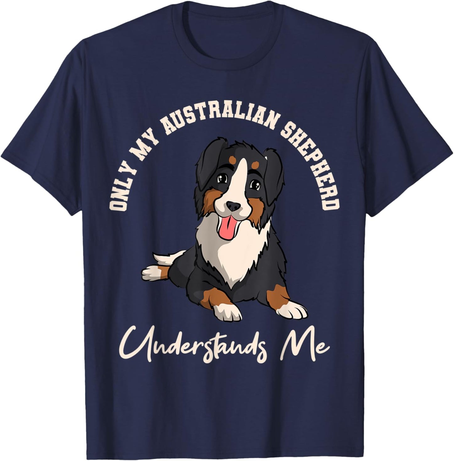 Australian Shepherd Aussie Herding Dog Breed Fur Parent T-Shirt - T-Shirt | Navy
