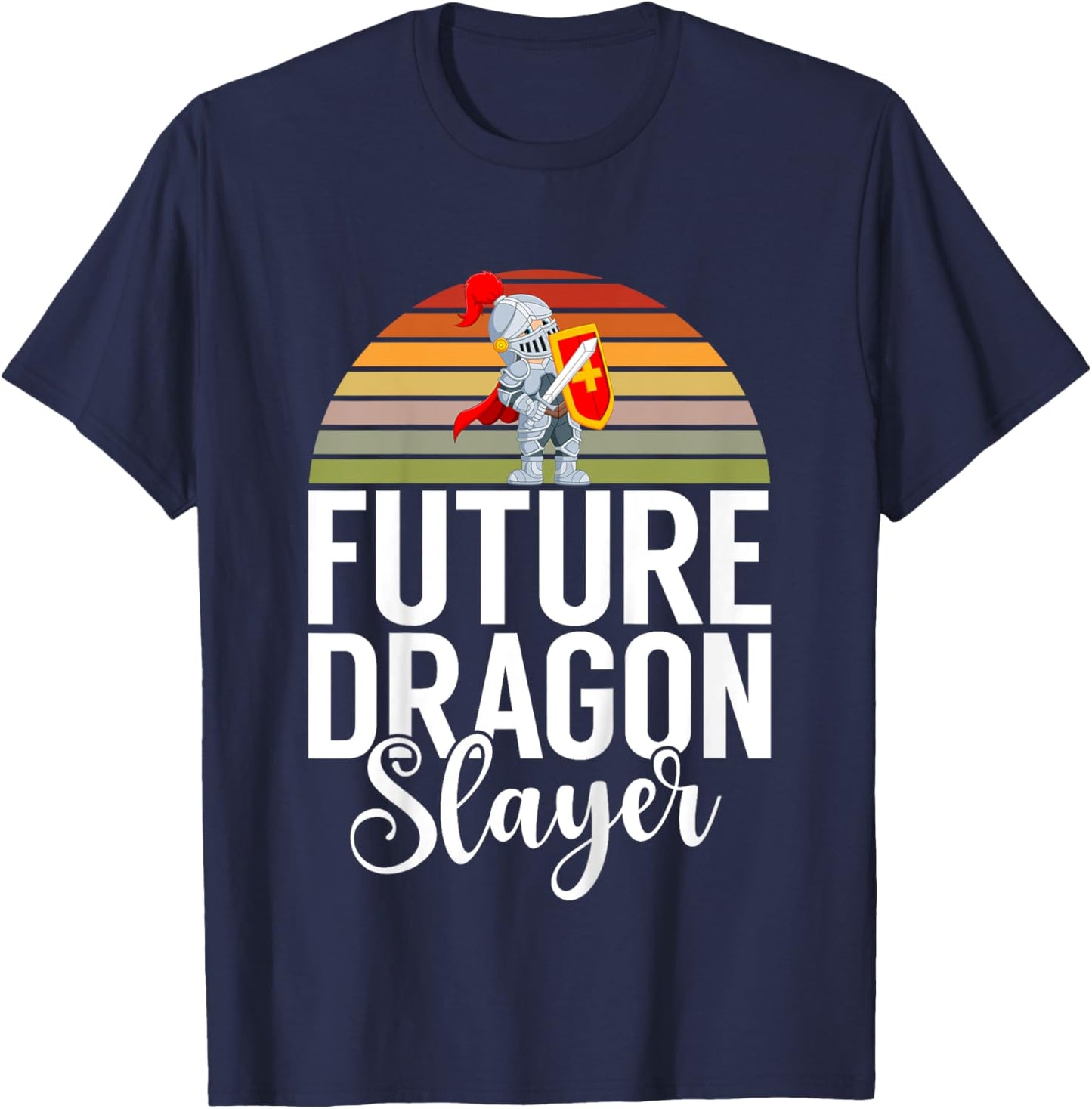 Future Dragon Slayer Knight T-Shirt - T-Shirt | Navy