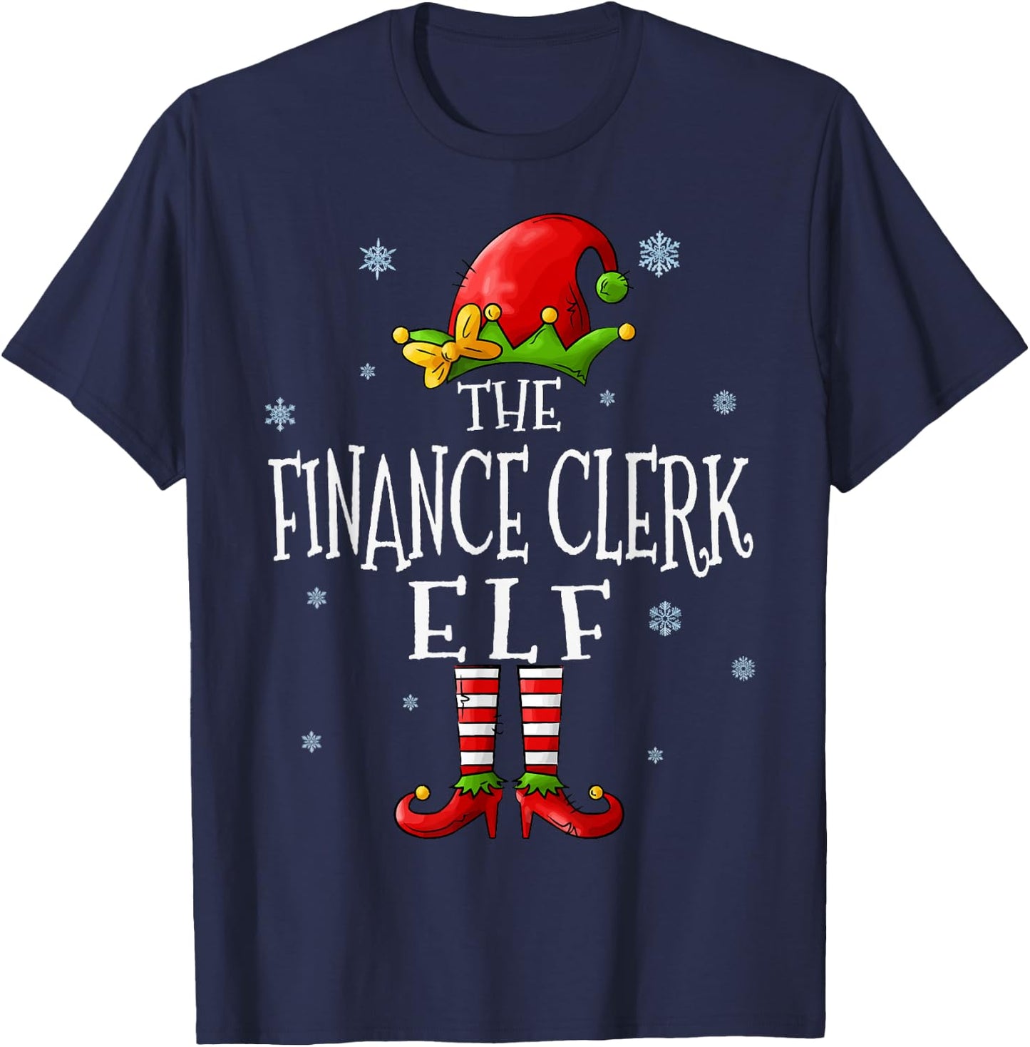 The Finance Clerk Elf Squad Funny Groupe Matching Christmas T-Shirt - T-Shirt | Navy