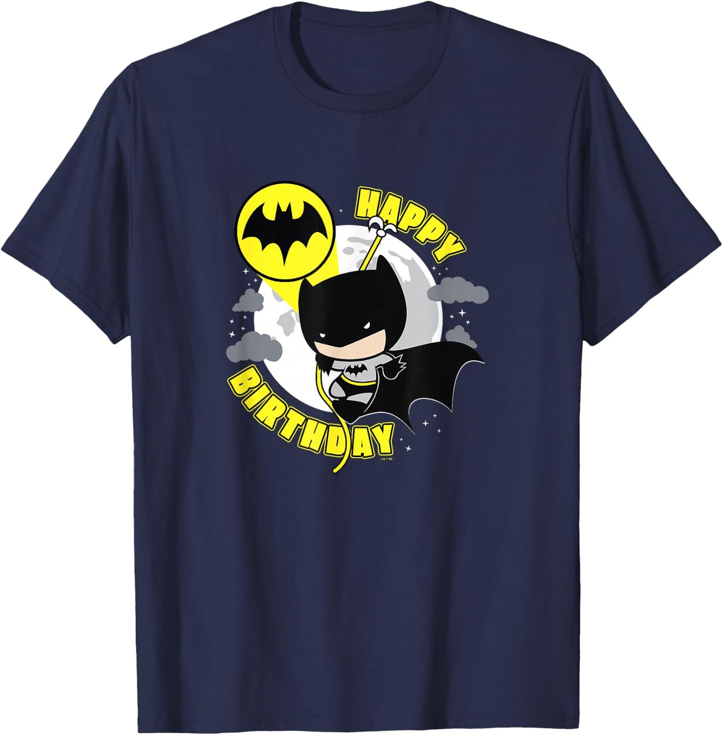 DC Comics Justice League Happy Birthday Chibi Batman T-Shirt - T-Shirt | Navy