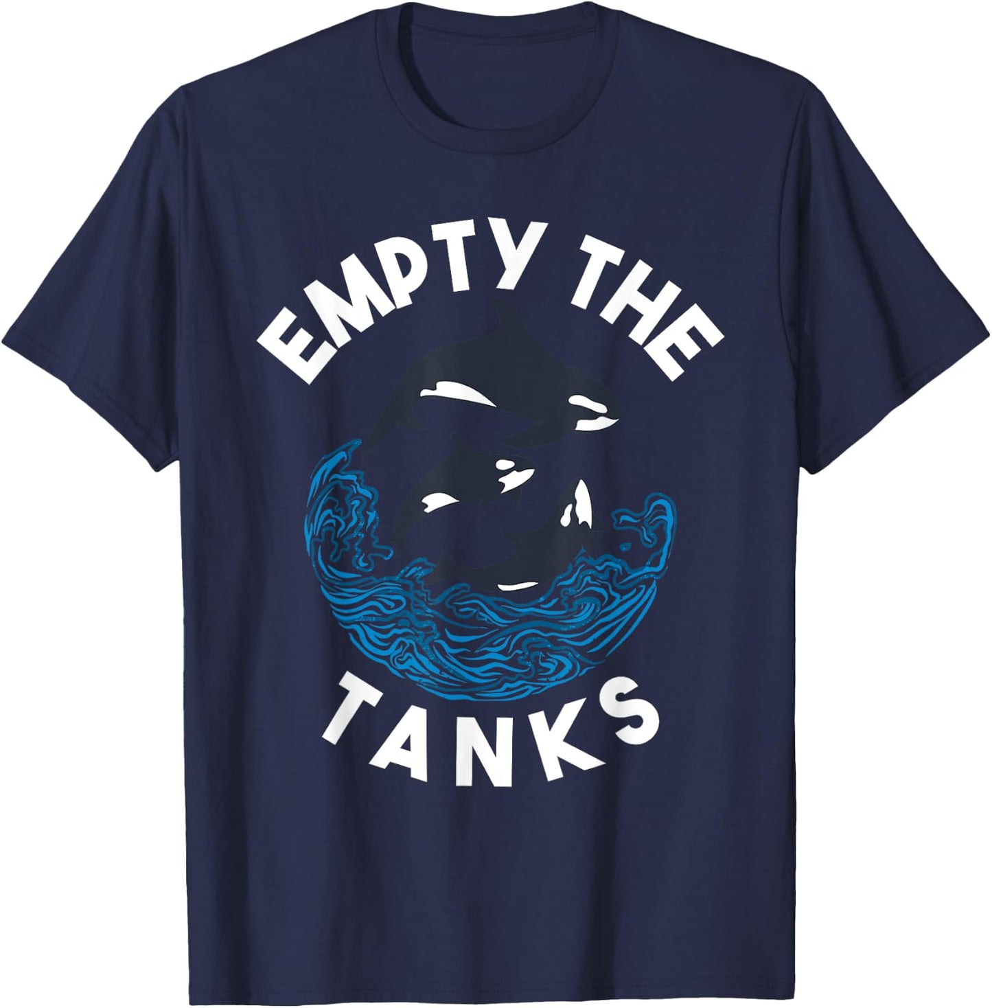 Empty the Tanks Orca Whale T-Shirt - T-Shirt | Navy