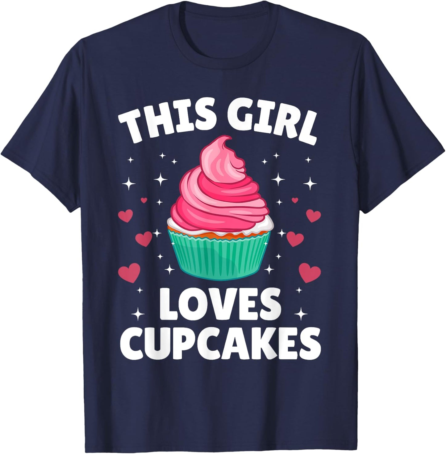Cool Cupcake Art Teen Girls Baking Dessert Cupcake T-Shirt - T-Shirt | Navy
