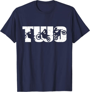 2nd Birthday Retro Motocross Dirt Bike 2 Years Boys Girl T-Shirt - T-Shirt | Navy