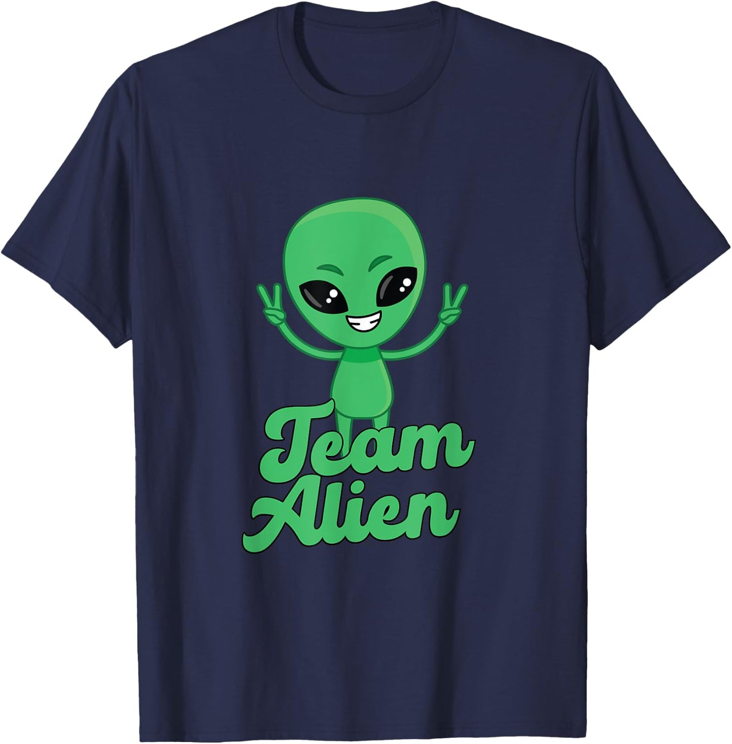 For Alien Aliens Lovers Green Alien Meme Team Alien Skin T-Shirt - T-Shirt | Navy